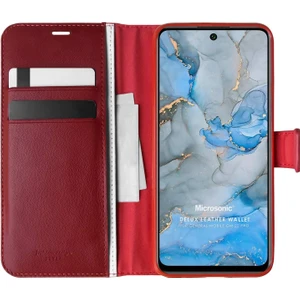 General Mobile Gm 22 Pro Kılıf Delux Leather Wallet Kırmızı