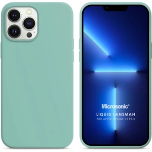 Apple iPhone 13 Pro Kılıf Liquid Lansman Silikon Su Yeşili