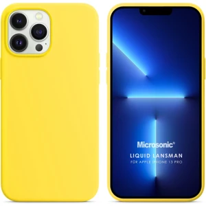 Apple iPhone 13 Pro Kılıf Liquid Lansman Silikon Sarı