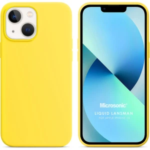 Apple iPhone 13 Kılıf Liquid Lansman Silikon Sarı
