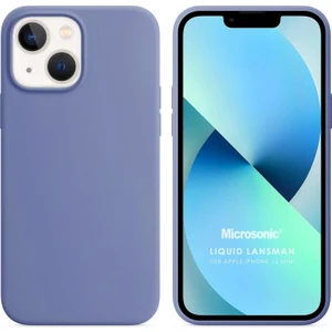 Apple iPhone 13 Mini Kılıf Liquid Lansman Silikon Lavanta Grisi