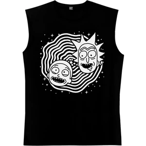 Dönen Kafalar Siyah Kesik Kol | Kolsuz Erkek T-Shirt | Atlet 