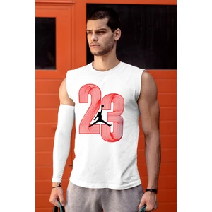 Yirmi Üç Beyaz Kesik Kol | Kolsuz Erkek T-Shirt | Atlet 