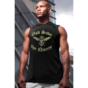 Kraliçe Arı Siyah Kesik Kol | Kolsuz Erkek T-Shirt | Atlet 