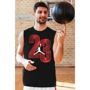 Yirmi Üç Siyah Kesik Kol | Kolsuz Erkek T-Shirt | Atlet 