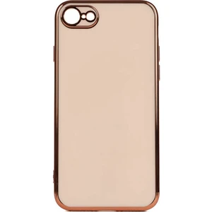 Apple iPhone 7 Kılıf Bark Parlak Silikon Renkli Kenarları Rose Bronz