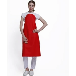 Muşamba Önlük 120 cm Pvc Su Geçirmez Kasap Bulaşık Önlüğü Kırmızı