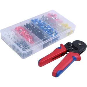 Guangdong Spirit Crimper Pense Seti 0.25-10MM2 Kendinden Ayarlı Ratchat Tel Sıkma Aleti, 1200 Telli Terminal Sıkma Konnektörü ile Yalıtımlı ve Yalıtımsız Kablo Ucu Yüksükler
