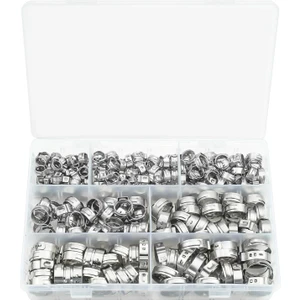 Guangdong Spirit 304 Paslanmaz Çelik Tek Kulaklı Çelik Olmayan Hortum Kelepçesi Sınıflandırma Kiti, 128 Parça