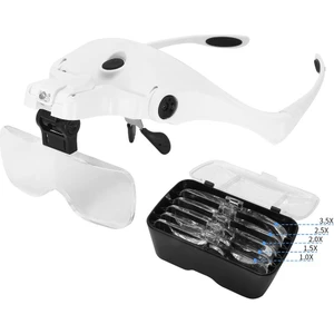 Guangdong Spirit Lens 1.0x-3.5x Ayarlanabilir Braket Kafa Bandı Gözlük 2 LED Işıklı ve USB Şarj Gözlüklü Büyüteç Büyüteç Büyüteç Aleti Şarj Edilebilir LED Büyüteç(Yurt Dışından)