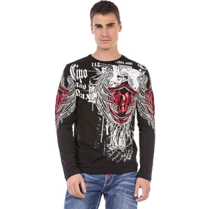 Cipo & Baxx CL477 Baskılı Siyah Sweatshirt