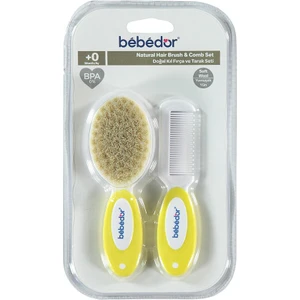 573 Doğal Saç Fırçası ve Tarak Seti - Sarı