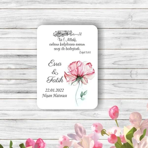 Baskıcı Amca Pembe Çiçek Desenli Magnet (50 Adet)