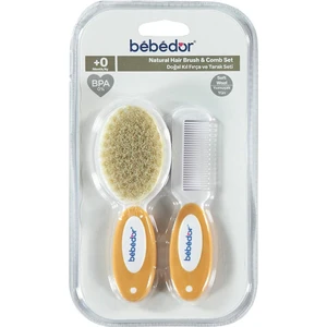 573 Doğal Saç Fırçası ve Tarak Seti - Turuncu