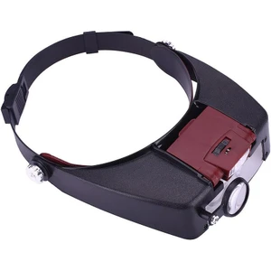 Guangdong Spirit Ayarlanabilir Kuyumcular Kafa Bandı Lamba Büyüteç Işıklı Büyüteç Gözlük Lens Büyüteç Cerrahi Onarım Için 2 LED Işık Siperliği Hassas Çalışma Okuma