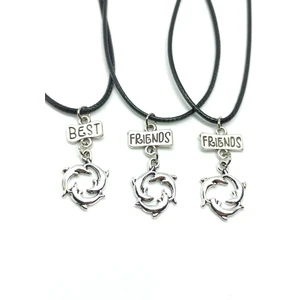 Tuna Takı & Aksesuar Yunuslar 3'lü Minimal Best Friends Bff Arkadaşlık Kolyesi Çocuk Kolye Bff Kolye 3'lü Kolye