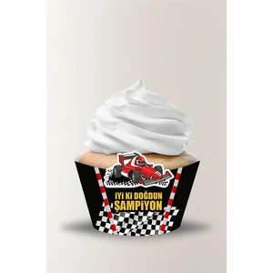 Neşeli Günlerim Yarış Arabası Cupcake Sargısı 8'li
