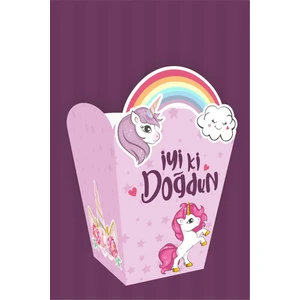 Neşeli Günlerim Unicorn Temalı Popcorn Kutusu (Mısır) 8'li