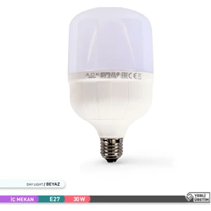 T100 Led Ampul 6500K Beyaz Işik 2700Lm 220-240V 30W E27
