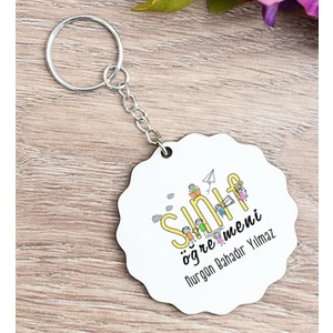 Hediye Dükkanı Kişiye Özel  Sınıf Öğretmeni Ahşap Anahtarlık