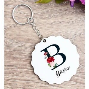 Hediye Dükkanı Kişiye Özel  Baş Harfli ve Isimli Ahşap Anahtarlık