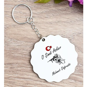 Hediye Dükkanı Kişiye Özel  Askere Hediye Ahşap Anahtarlık