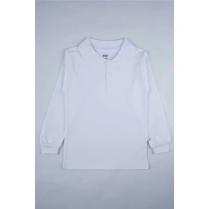 Miniko Kids Kısa Kol Polo Yaka Beyaz Lakos Okul Tişörtü