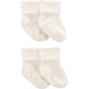 Bebek Çorap Yumuşak Pamuk Karışımı Kaymaz Tabanlı 2'li Paket Beyaz