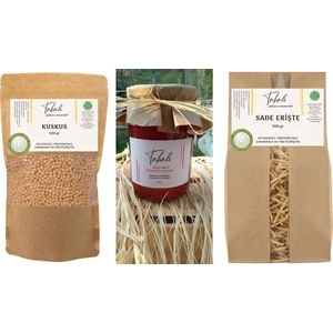Geleneksel Paket - Erişte 500 gr + Kuskus 500 gr + Domates (Kapya Biberli) Salça 660 gr