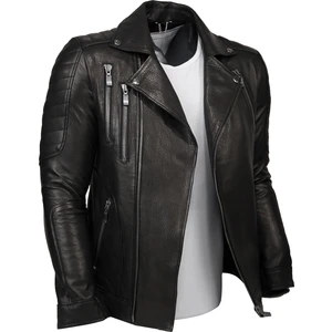 By Motto Siyah Motorcu Jumbo Hakiki Deri Ceket Nirvana