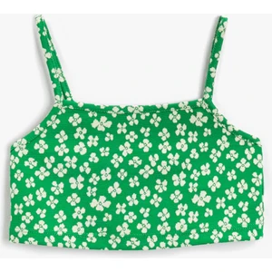 Çiçekli Crop Atlet İnce Askılı