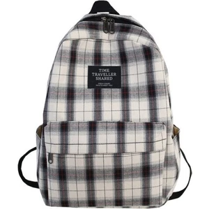 Moda Ekose Tuval Sırt Çantası Kadın Öğrenci Üniversite Sırt Çantası Genç Okul Çantaları Büyük Kapasiteli Su Geçirmez Dwaterproof Seyahat (Yurt Dışından)