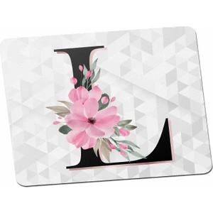 Panorama Ajans L Harfi Baş Harf Pembe Çiçekli Mouse Pad