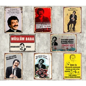 Trend Poster Müslüm Gürses Set Retro Ahşap Poster