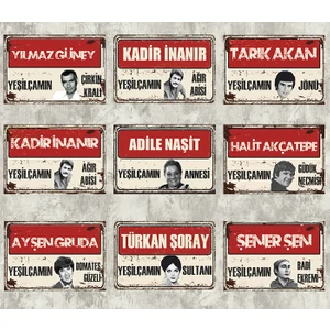 Trend Poster Yeşilçam Plaka Görünüm Retro Ahşap Poster Set