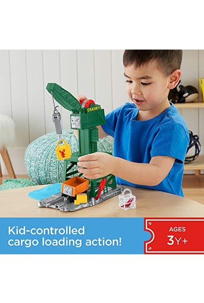 Fisher-Price GPD85 Thomas ve Arkadaşları Vinç Cranky Oyun Seti, Birleştirilebilen Raylarla T