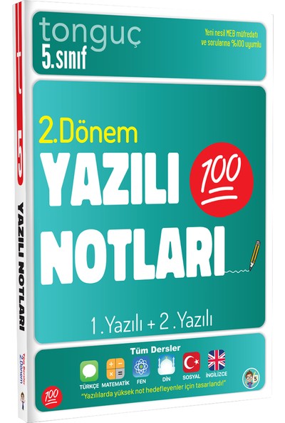 Tonguç Yayınları 5. Sınıf Yazılı Notları 2. Dönem 1 ve 2. Yazılı