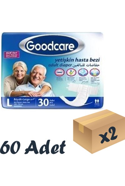 Good Care Goodcare Bel Bantlı Yetişkin Hasta Bezi Large 30'lu 2 Paket 60 Adet