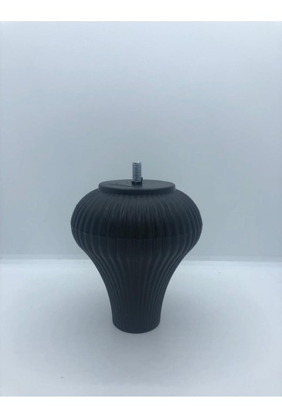 Karakoç Plastik 12 cm Siyah M8 Vidalı Koltuk Mobilya Ayağı 4 Adet