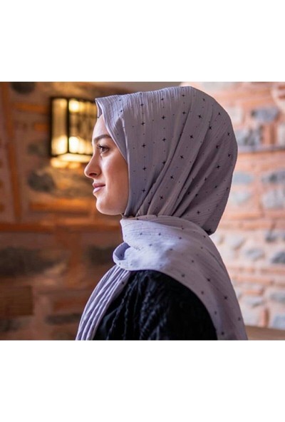 Vera Hijab Bürümcük Caz Şal Yıldız Desenli Shawl