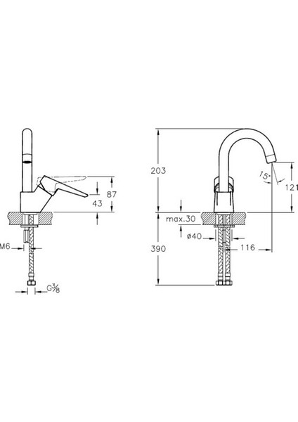 A42442 Solid S Lavabo Bataryası Döner Borulu