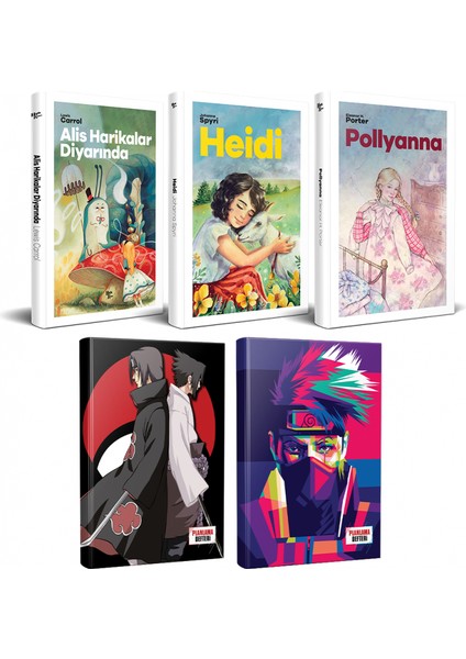 Çocuk Klasikleri Üç Kitap - Naruto ve Sasuke-Itachi Defter