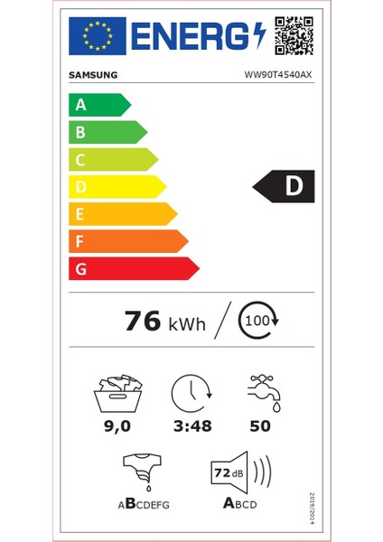 WW90T4540AX/AH 1400 Devir 9 kg Çamaşır Makinesi