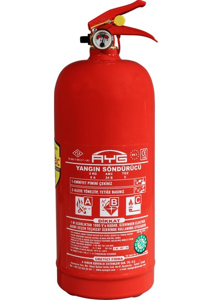 2 kg Abc Yangın Söndürme Tüpü