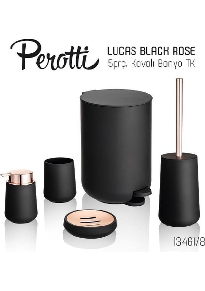 Lucas Rose Black Banyo Takımı 5 Prc.kovalı 13441 4206