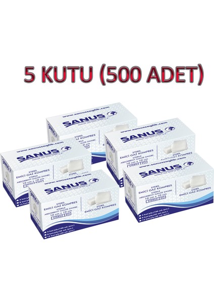 7.5 x 7.5 Steril Spanç Kompres 5 Kutu (500 Adet)