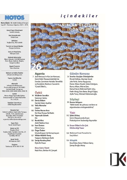 87.sayı Temmuz-Ağustos 2021 fiyatları