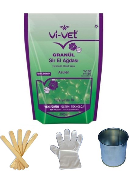 Vivet Granül Ağda Azulen Yedek 1000 Gr (Inci-Boncuk Ağda) Cezve