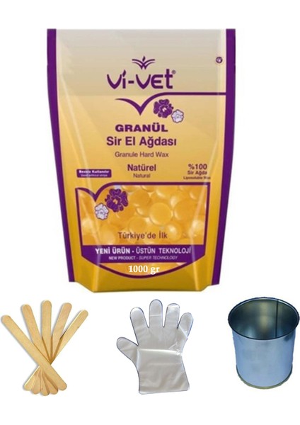 Vivet Granül Ağda Naturel Yedek 1000 Gr (Inci-Boncuk Ağda) Cezve