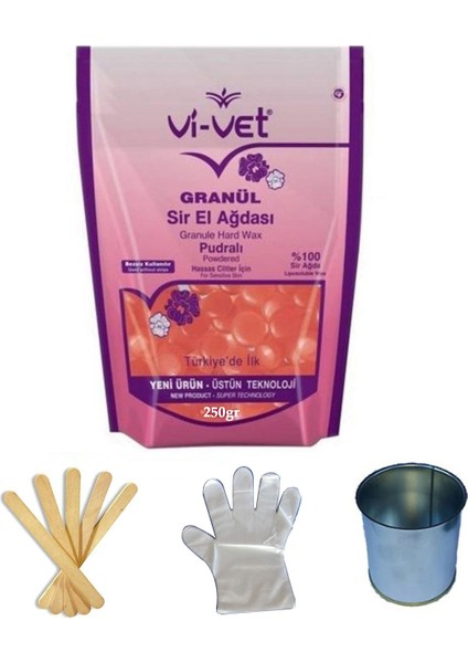 Vivet Granül Ağda Pudralı Yedek 250 Gr (Inci-Boncuk Ağda) Cezve
